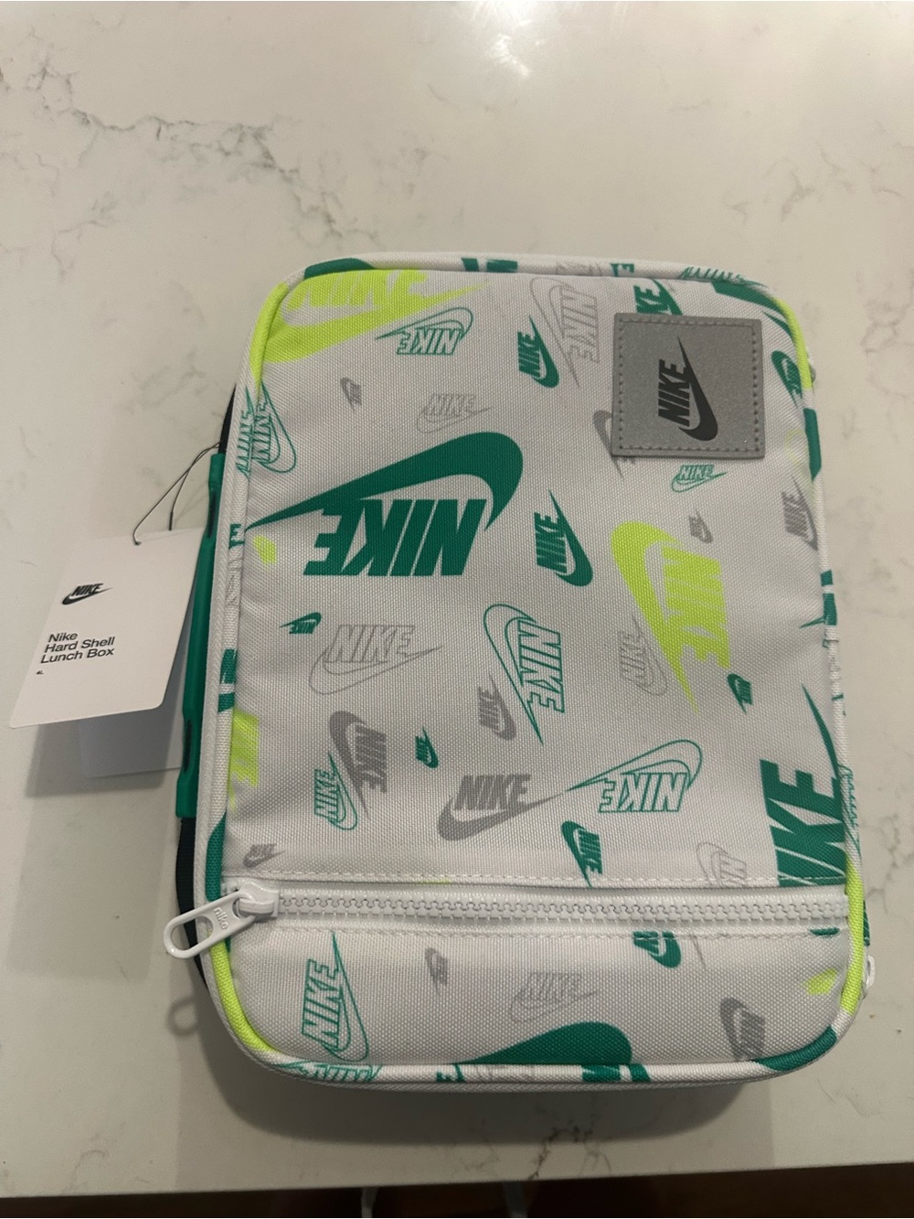 Nike White Lunch Box with Teal & Neon Yellow Graphics - Picture 5 of 5